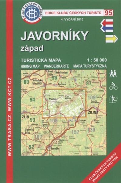 Javorníky - západ turistická mapa 1:50 000