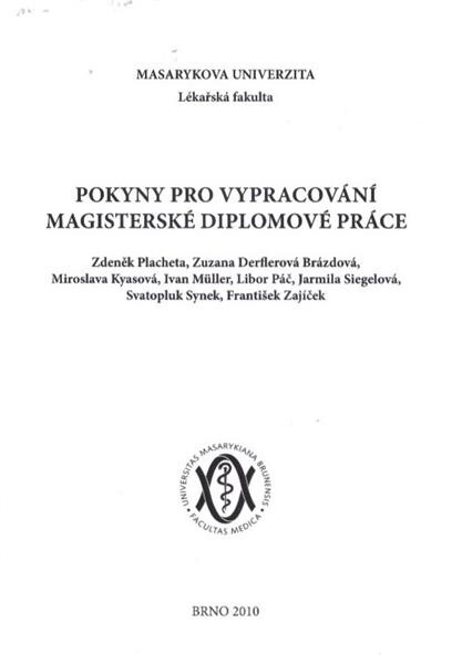 Pokyny pro vypracování magisterské diplomové práce