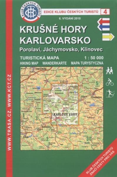 Krušné hory, Karlovarsko Porolaví, Jáchymovsko, Klínovec : turistická mapa 1:50 000