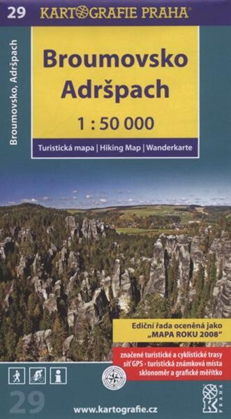 Broumovsko, Adršpach turistická mapa 1:50 000
