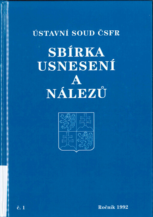 Ústavní soud ČSFR : sbírka usnesení a nálezů