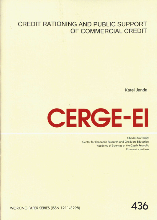 Credit rationing and public support of commercial credit