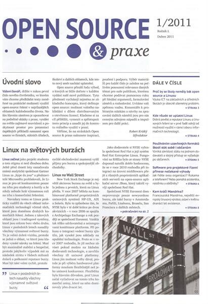 Open source & praxe : magazín o open-source softwaru a jeho využití v podnikání a vzdělávání