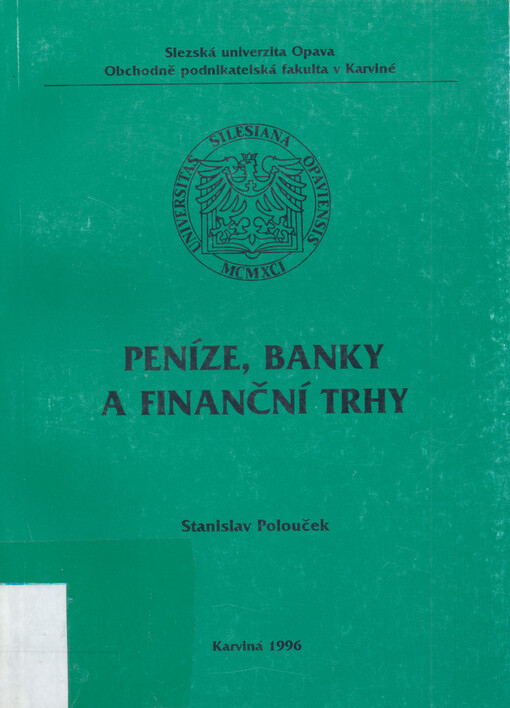 Peníze, banky a finanční trhy