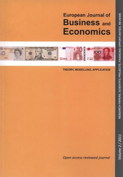 European journal of business and economics : theory, modelling, application : open access reviewed journal : research papers, scientific projects, financing opportunities, reviews
