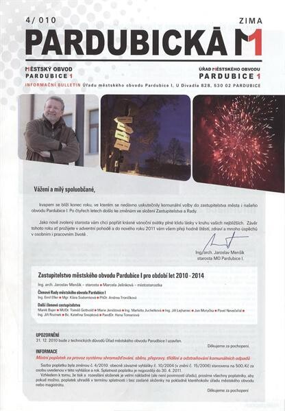 Pardubická 1 :informační bulletin Úřadu městského obvodu Pardubice I