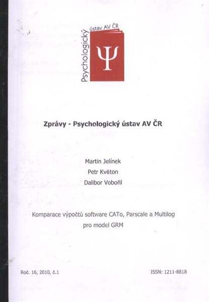 Komparace výpočtů software CATo, Multilog, Parscale pro model GRM