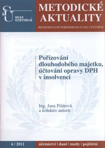 Pořizování dlouhodobého majetku, účtování DPH v insolvenci