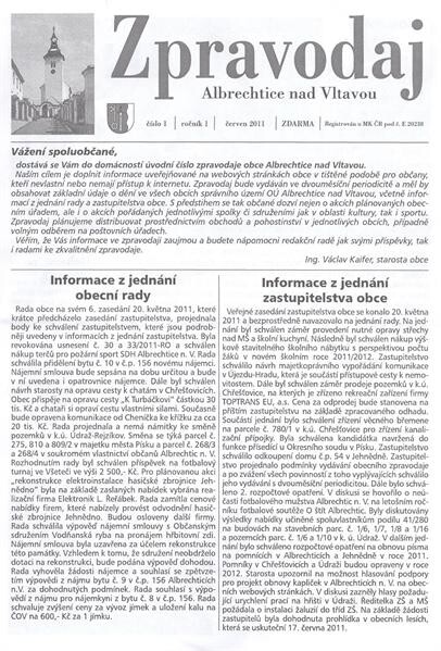 Zpravodaj : Albrechtice nad Vltavou