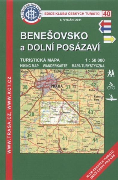 Benešovsko a Dolní Posázaví turistická mapa 1:50 000