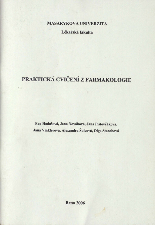 Praktická cvičení z farmakologie