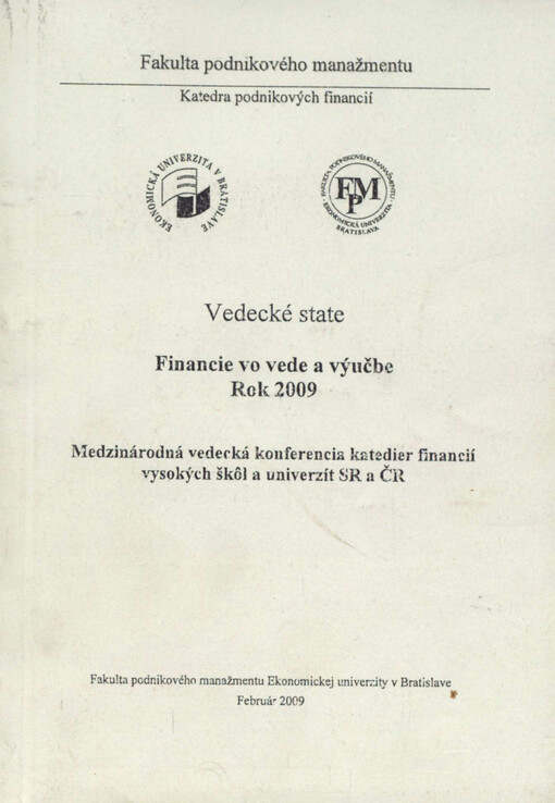 Financie vo vede a výučbe rok 2009 