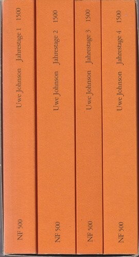 Jahrestage. Aus dem Leben von Gesine Cresspahl. ( Neue Folge, 500).: 4 Bände