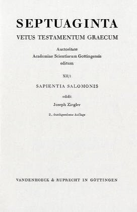Septuaginta. Band 12,1: Sapientia Salomonis (German Edition)