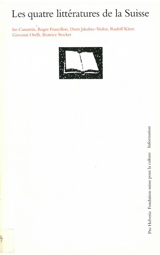 Les quatre littératures de la Suisse