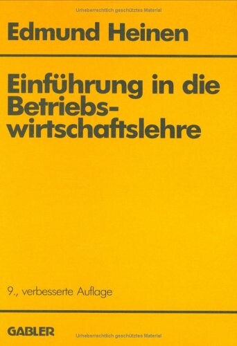 Einführung in die Betriebswirtschaftslehre.