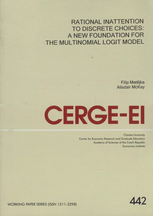 Rational inattention to discrete choices: a new foundation for the multinomial logit model