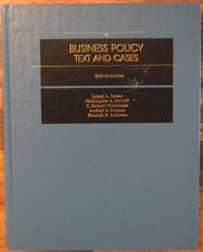 Business Policy: Text and Cases
