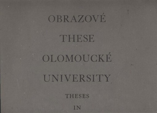 Obrazové these olomoucké university =Theses in Universitate Olomucensi disputatae folia graphica