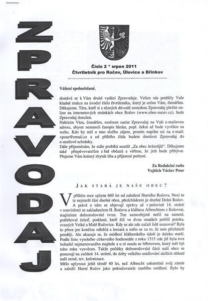 Zpravodaj : čtvrtletník pro Ročov, Úlovice a Břínkov