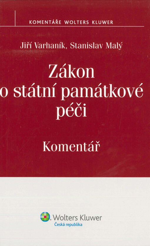 Zákon o státní památkové péči : komentář
