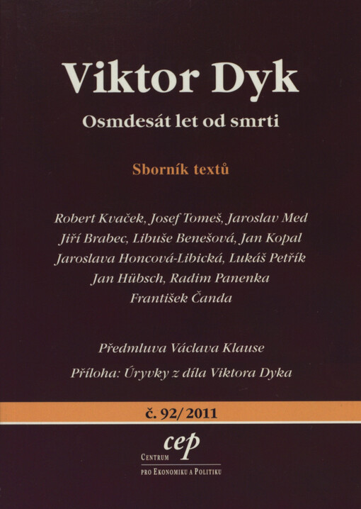Viktor Dyk: osmdesát let od smrti : sborník textů