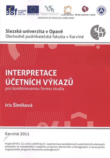 Interpretace účetních výkazů : pro kombinovanou formu studia
