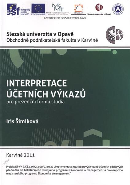 Interpretace účetních výkazů : pro prezenční formu studia