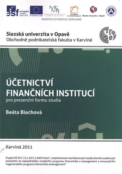 Účetnictví finančních institucí : pro prezenční formu studia