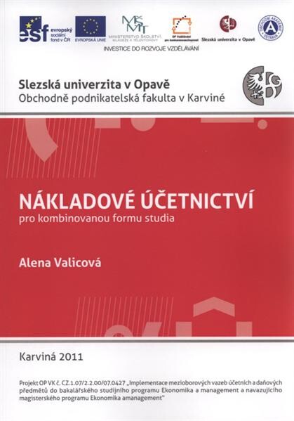 Nákladové účetnictví : pro kombinovanou formu studia