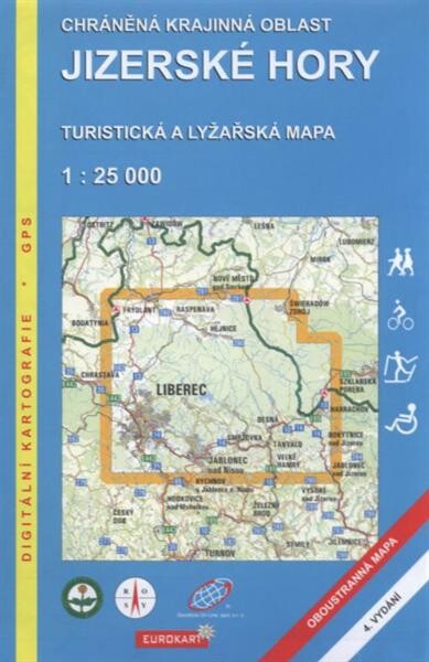 Chráněná krajinná oblast Jizerské hory turistická a lyžařská mapa 1:25 000
