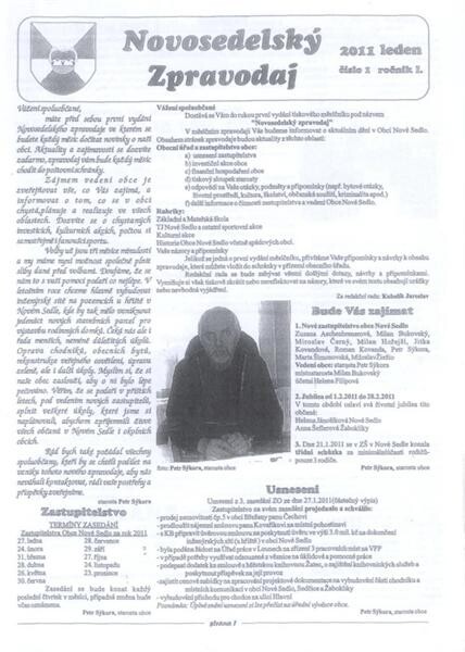 Novosedelský zpravodaj