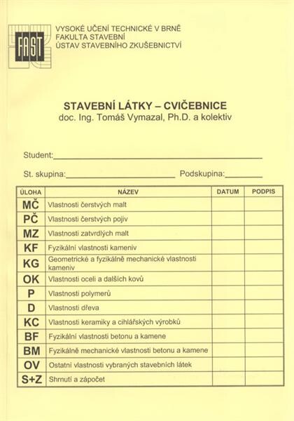 Stavební látky - cvičebnice