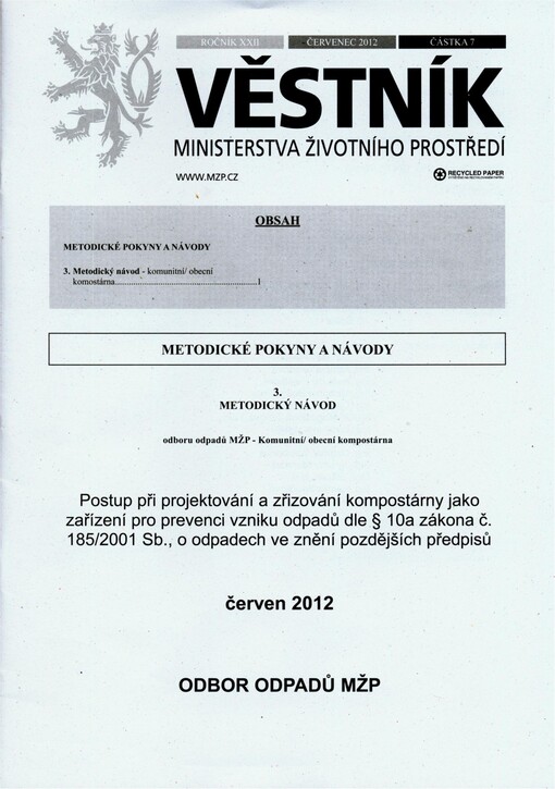 Věstník Ministerstva životního prostředí ČR