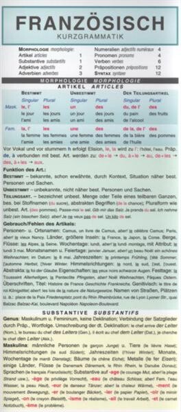 Französisch : Kurzgrammatik