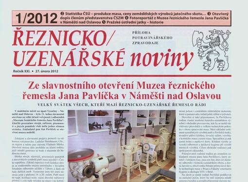 Řeznicko-uzenářské noviny : list Společenstva řezníků a uzenářů Čech, Moravy a Slezska