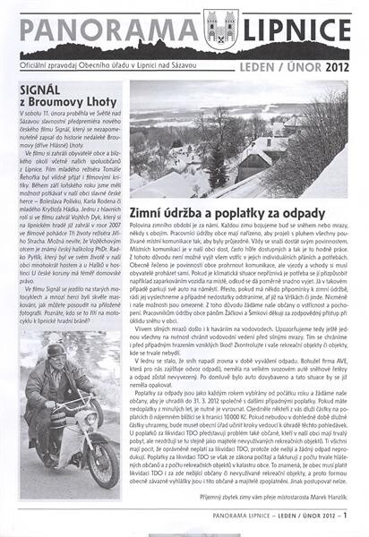 Panorama Lipnice : oficiální zpravodaj Obecního úřadu v Lipnici nad Sázavou