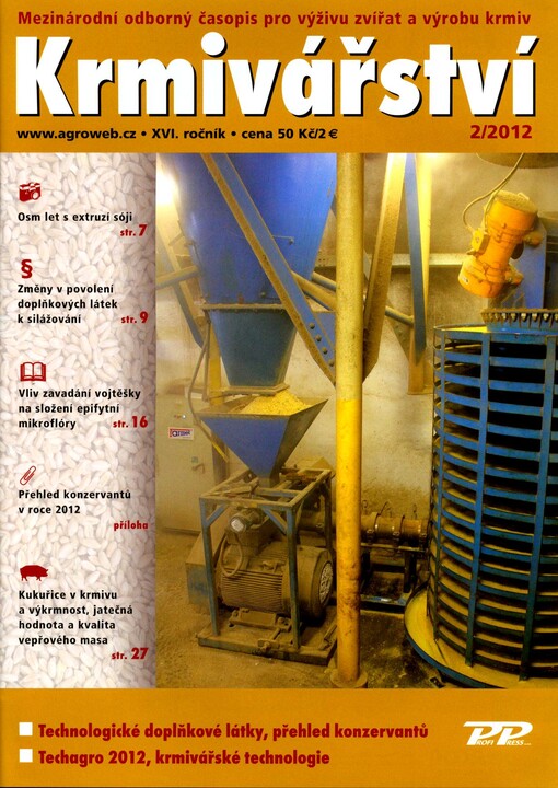 Krmivářství = Krmivárstvo : mezinárodní odborný časopis zaměřený na výživu zvířat a veterinární medicínu