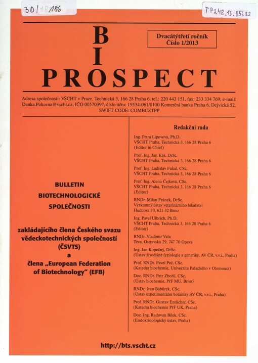 Bioprospect : bulletin Biotechnologických společností v České republice a Slovenské republice