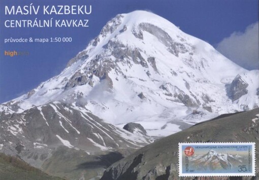 Mapa masív Kazbeku, centrální Kavkaz průvodce & mapa 1:50 000