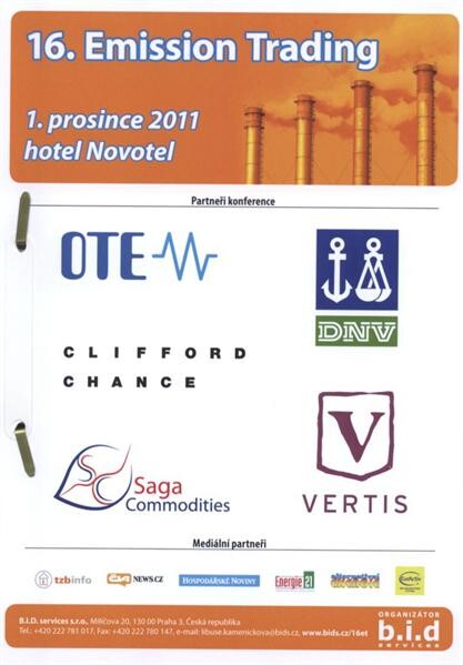 16. Emission Trading : 1. prosince 2011, hotel Novotel [Praha]