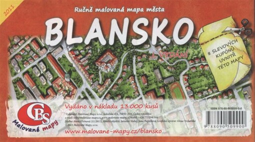Ručně malovaná mapa města Blansko