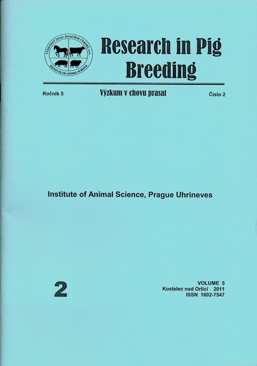 Research in pig breeding = Výzkum v chovu prasat