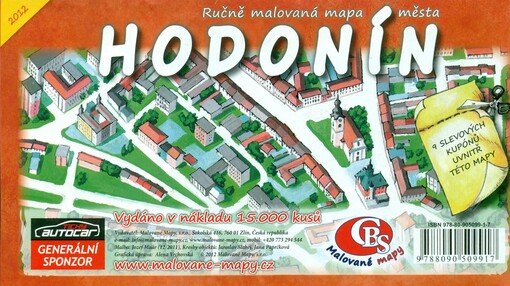 Ručně malovaná mapa města Hodonín