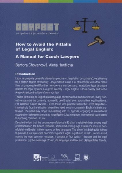 How to avoid the pitfalls of legal English : a manual for Czech lawyers