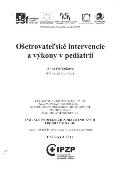 Ošetrovateľské intervencie a výkony v pediatrii