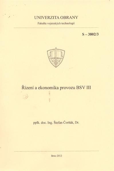 Řízení a ekonomika provozu BSV III.