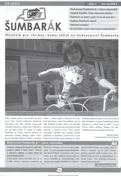 Šumbarák :měsíčník pro všechny, komu záleží na budoucnosti Šumbarku