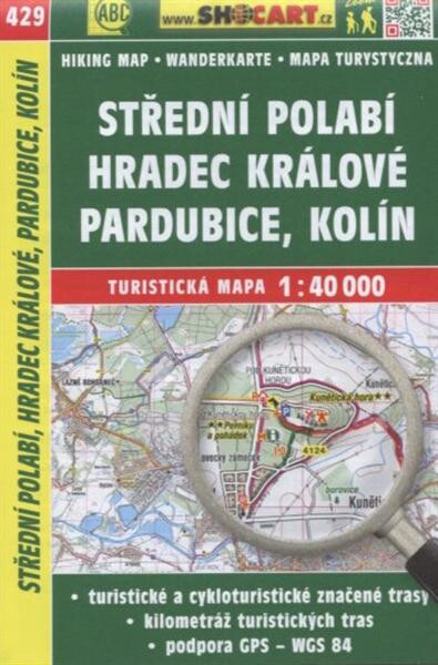 Střední Polabí, Hradec Králové, Pardubice, Kolín turistická mapa 1:40 000