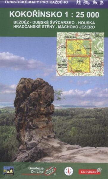 KokořínskoBezděz, Dubské Švýcarsko, Houska, Hradčanské stěny, Máchovo jezero : cykloturistická a turistická mapa 1:25 000